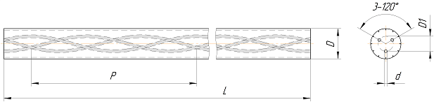 Заготовки с тремя спиральными каналами охлаждения (40°)